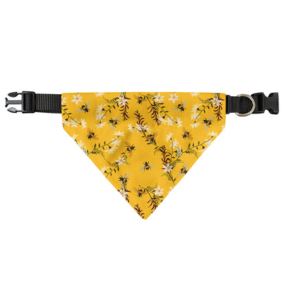 Bee Drawing Pattern Print Over The Collar Dog Bandana