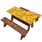Bee Drawing Pattern Print Picnic Table Cover