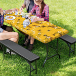 Bee Drawing Pattern Print Picnic Table Cover