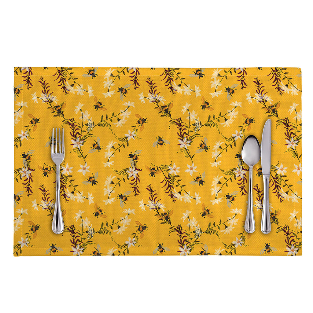 Bee Drawing Pattern Print Placemat