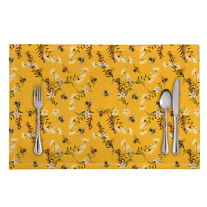 Bee Drawing Pattern Print Placemat