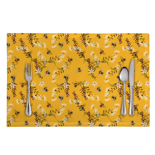 Bee Drawing Pattern Print Placemat