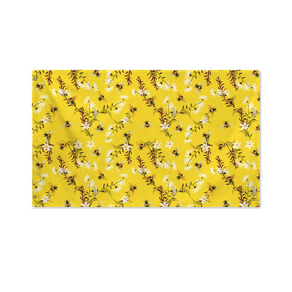 Bee Drawing Pattern Print Polyester Flag