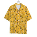 Bee Drawing Pattern Print Rayon Hawaiian Shirt