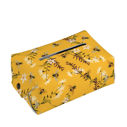 Bee Drawing Pattern Print Rectangle Tissue Box Cover