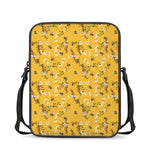 Bee Drawing Pattern Print Rectangular Crossbody Bag