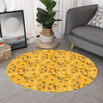 Bee Drawing Pattern Print Round Rug