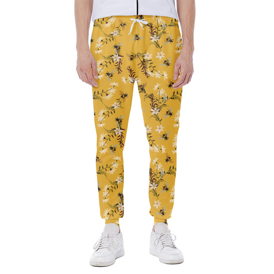 Bee Drawing Pattern Print Scuba Joggers