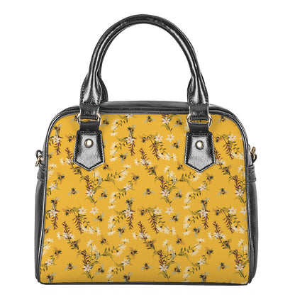 Bee Drawing Pattern Print Shoulder Handbag
