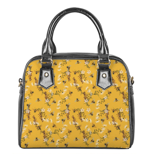 Bee Drawing Pattern Print Shoulder Handbag
