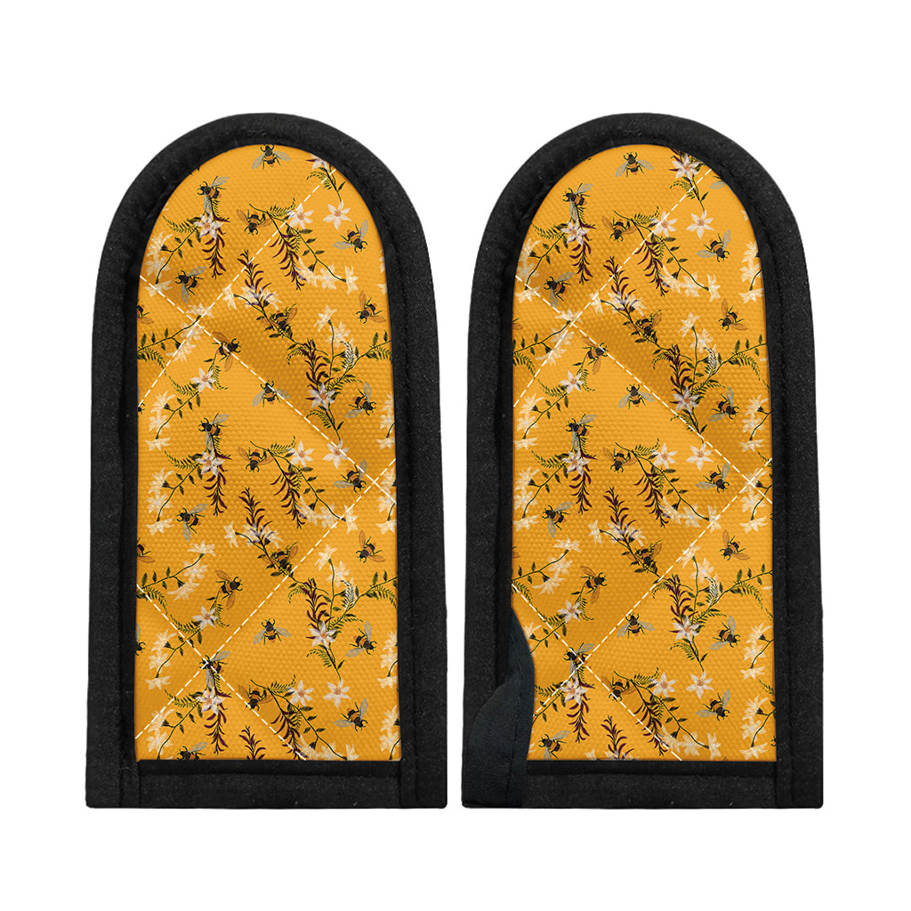Bee Drawing Pattern Print Skillet Handle Cover