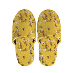 Bee Drawing Pattern Print Slippers