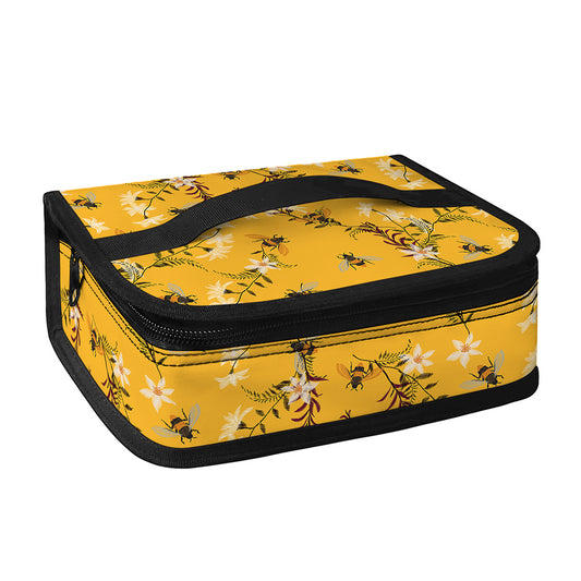 Bee Drawing Pattern Print Small Lunch Bag