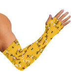 Bee Drawing Pattern Print Sun Protection Arm Sleeves