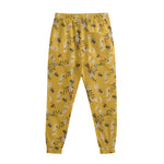 Bee Drawing Pattern Print Sweatpants