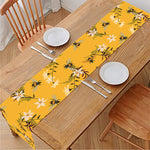 Bee Drawing Pattern Print Table Runner