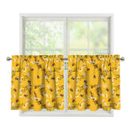 Bee Drawing Pattern Print Tier Curtains