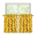 Bee Drawing Pattern Print Tier Curtains