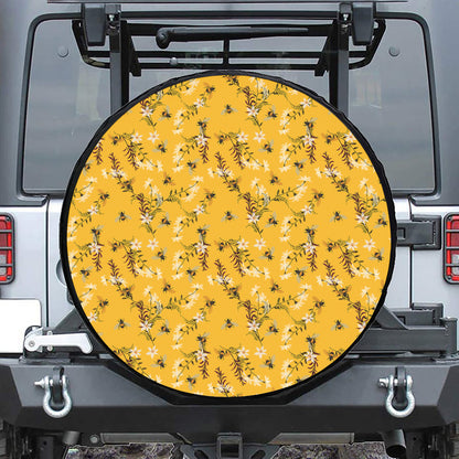 Bee Drawing Pattern Print Tire Cover
