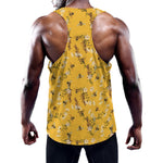 Bee Drawing Pattern Print Training Tank Top