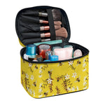 Bee Drawing Pattern Print Travel Makeup Bag
