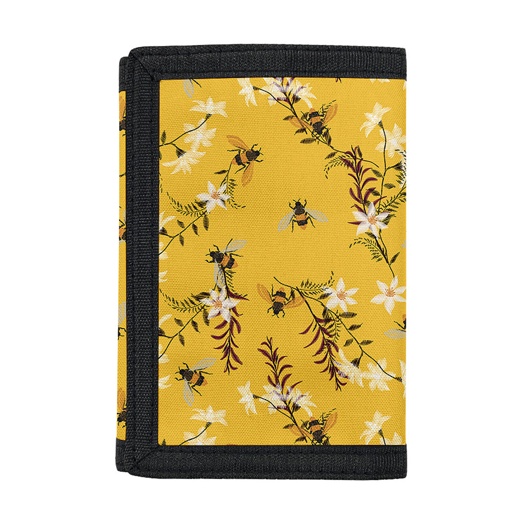 Bee Drawing Pattern Print Trifold Wallet