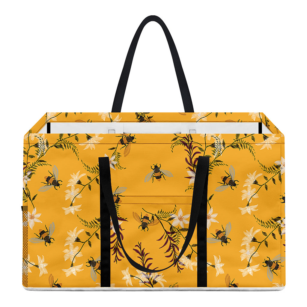 Bee Drawing Pattern Print Utility Tote Bag
