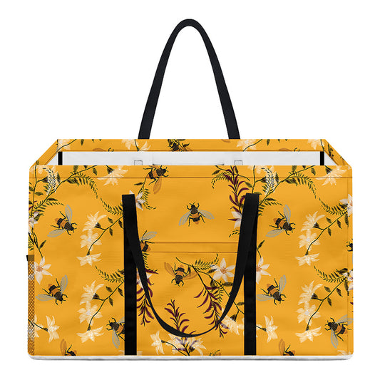 Bee Drawing Pattern Print Utility Tote Bag