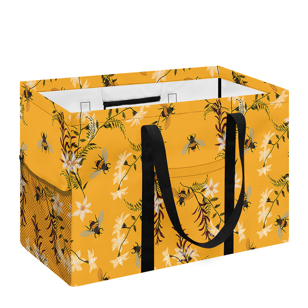 Bee Drawing Pattern Print Utility Tote Bag