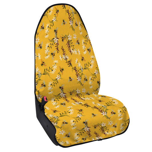 Bee Drawing Pattern Print Waterproof Car Seat Cover
