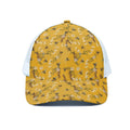 Bee Drawing Pattern Print White Mesh Trucker Hat