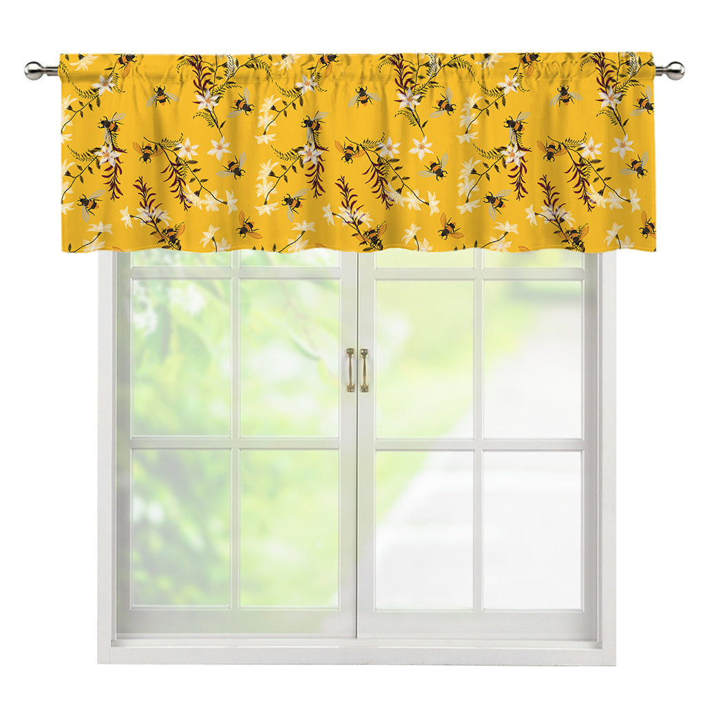 Bee Drawing Pattern Print Window Valance