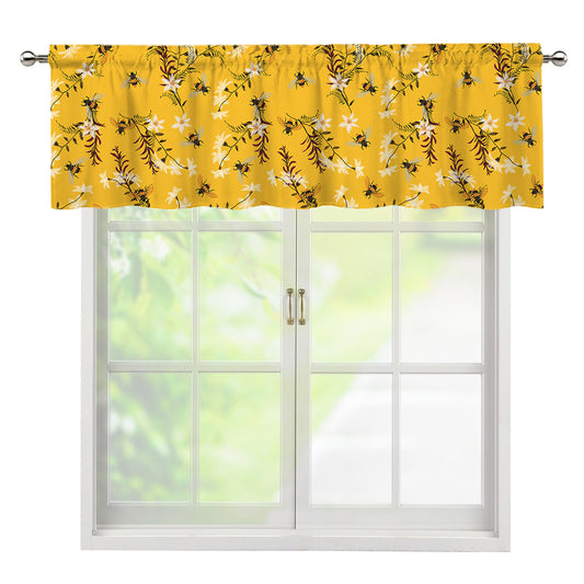 Bee Drawing Pattern Print Window Valance
