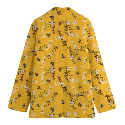 Bee Drawing Pattern Print Women's Blazer