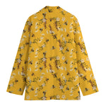 Bee Drawing Pattern Print Women's Cotton Blazer