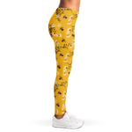 Bee Drawing Pattern Print Women's Leggings