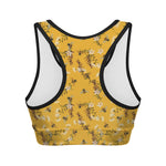 Bee Drawing Pattern Print Women's Sports Bra