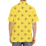 Bee Honeycomb Pattern Print Aloha Shirt