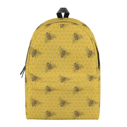 Bee Honeycomb Pattern Print Backpack