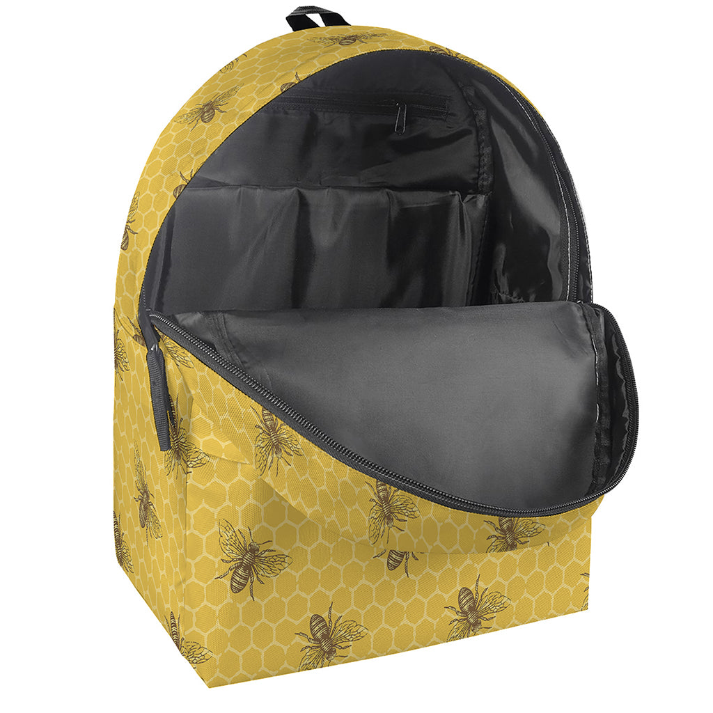 Bee Honeycomb Pattern Print Backpack