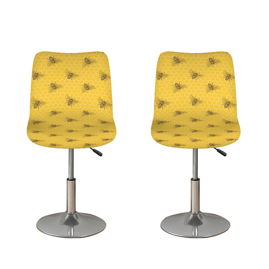 Bee Honeycomb Pattern Print Bar Stool Covers