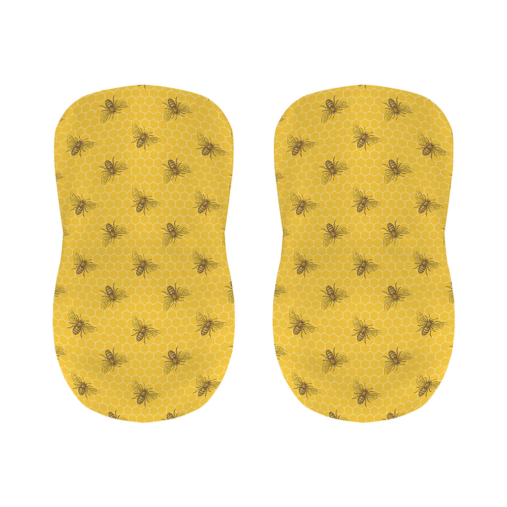 Bee Honeycomb Pattern Print Bar Stool Covers