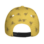 Bee Honeycomb Pattern Print Baseball Cap