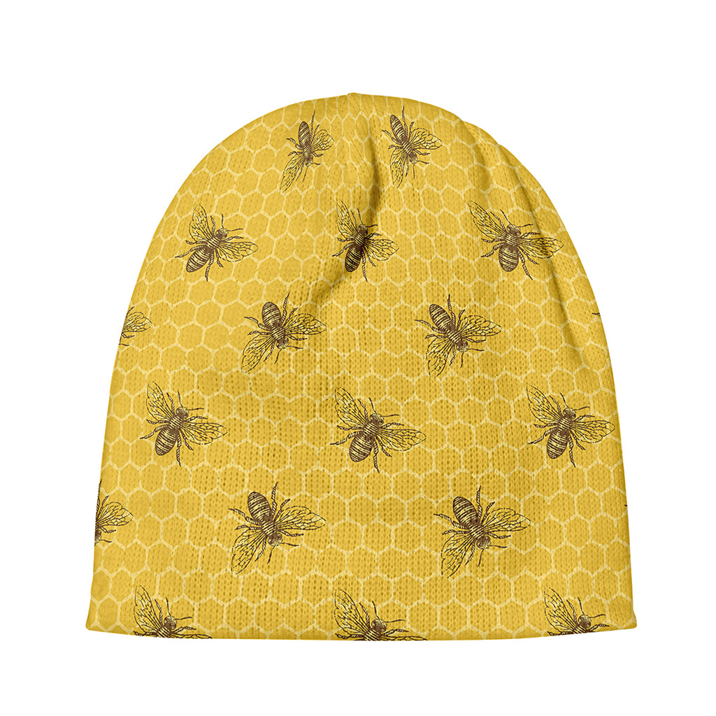 Bee Honeycomb Pattern Print Beanie