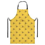 Bee Honeycomb Pattern Print Bib Apron With Pocket