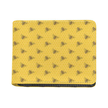 Bee Honeycomb Pattern Print Bifold Wallet