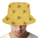 Bee Honeycomb Pattern Print Bucket Hat