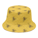 Bee Honeycomb Pattern Print Bucket Hat