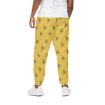 Bee Honeycomb Pattern Print Cotton Pants