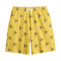 Bee Honeycomb Pattern Print Cotton Shorts